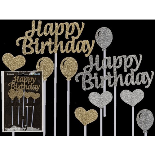 PAQ.5/U PICK TARTA HAPPY BIRTHDAY 10CM