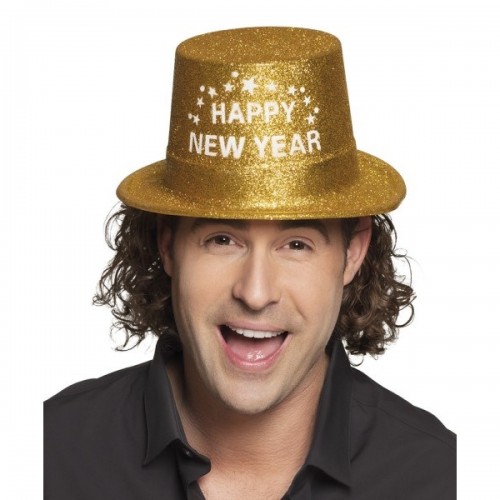 $D SOMBRERO PL GLITTER ORO HAPPY NEW YEA