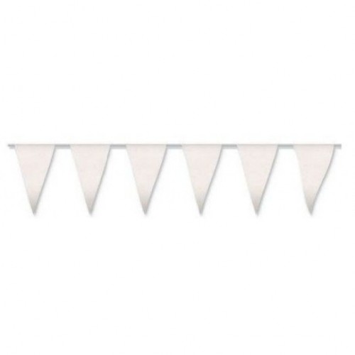   BANDERIN TRIANGULO PL BLANCA 5MT