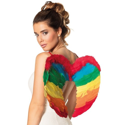 $D ALAS PLUMA ARCOIRIS C/MARABU 50X35CM