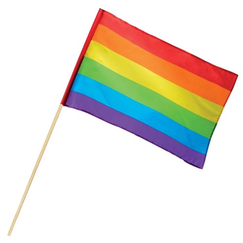 BANDERA C/PALO ARCO IRIS 30X45CM