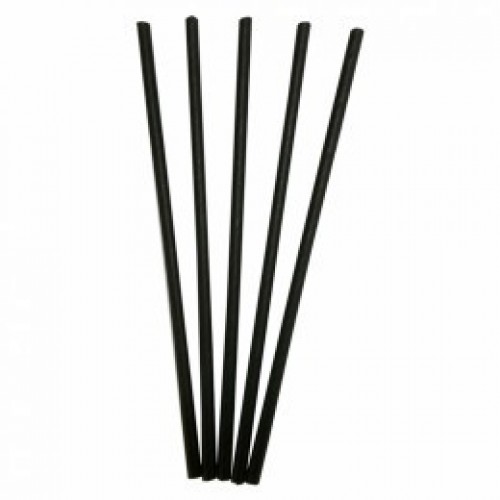 250 PAJITAS RECTA PAPEL NEGRA 20CM  