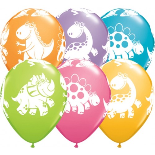 25 GLOBOS 11" DINOSARIOS COL.SURT.