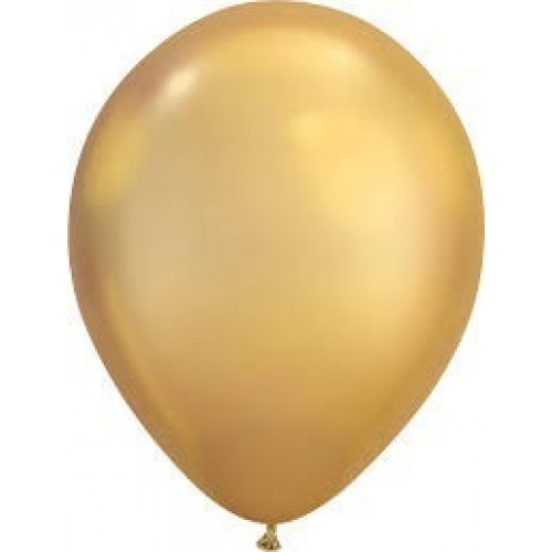   100 GLOBOS 11" LATEX CHROME ORO