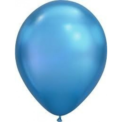   100 GLOBOS 11" LATEX CHROME AZUL