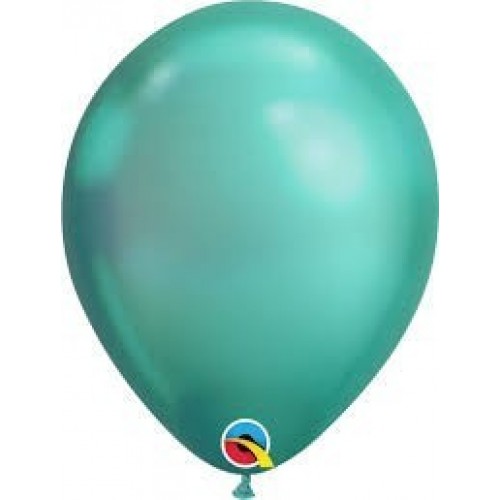   100 GLOBOS 11" LATEX  CHROME VERDE