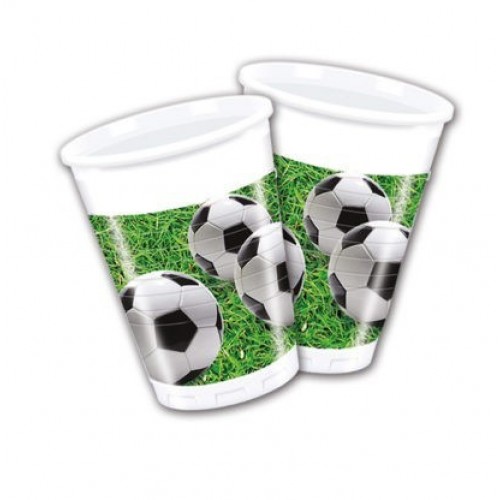 $E   8 VASOS PL FUTB CESPED 200ML