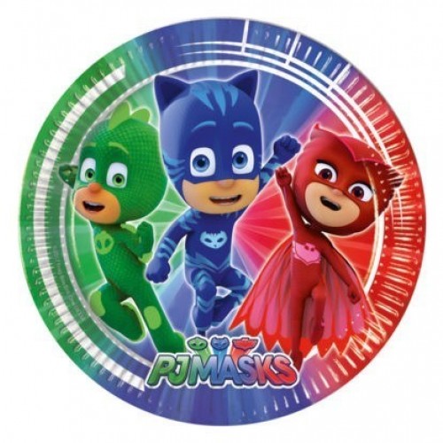 $E   8 PLATOS PJ MASKS 20CM