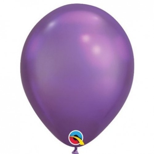 25 GLOBOS 11" LATEX CHROME PURPURA