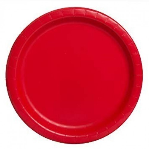 $E   PAQ.8/U PLATO ROJO 22,86CM