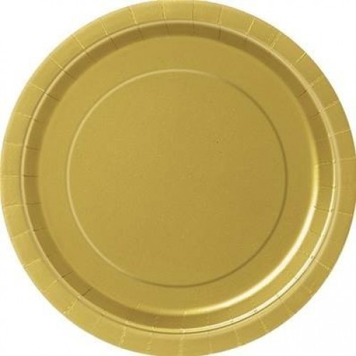 $ E   8  PLATOS  ORO 17,78CM