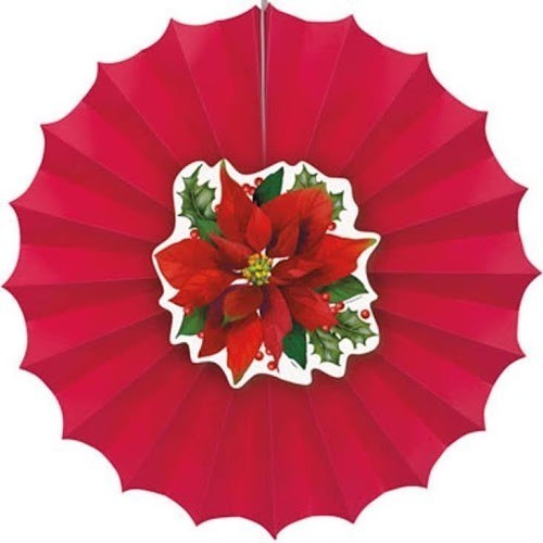  COLGANTE ABANICO PONSETIA ROJA