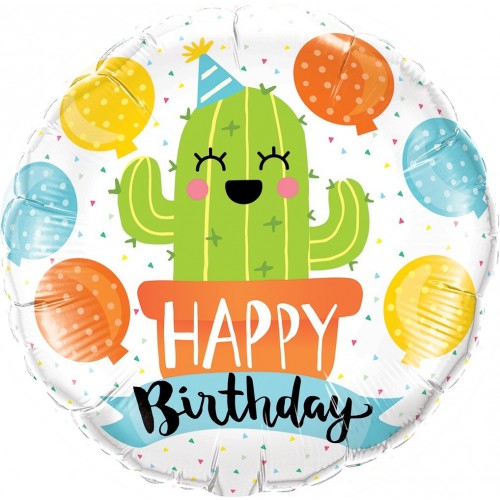 GLOBO 18" FOIL HAPPY BIRTHDAY CACTUS