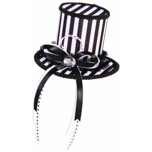 DIADEMA MINI SOMBRERO BLANCO Y NEGRO