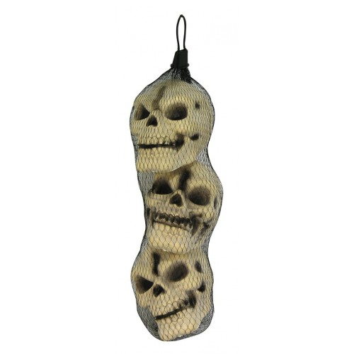 MALLA 3/U MINI CALAVERAS HALLOWEEN 14CM