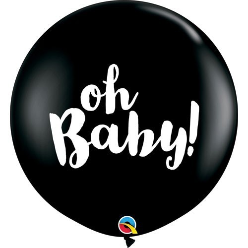 2 GLOBOS JUMBO 3FT NEGRO BABY  95CM