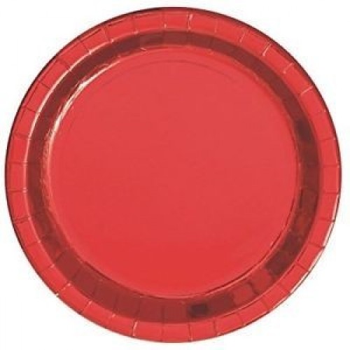 $E    PAQ.8/U PLATO ROJO METAL 17,8CM