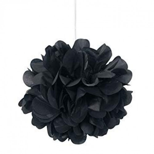 $E PAQ.3/U BOLA POMPON NEGRO 23CM
