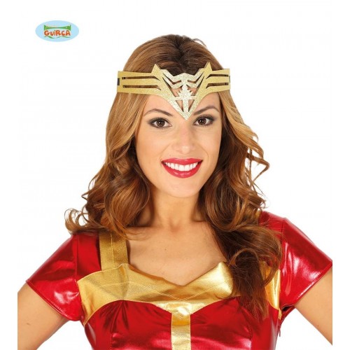 CINTA PELO GLITTE ORO SUPER HEROINA