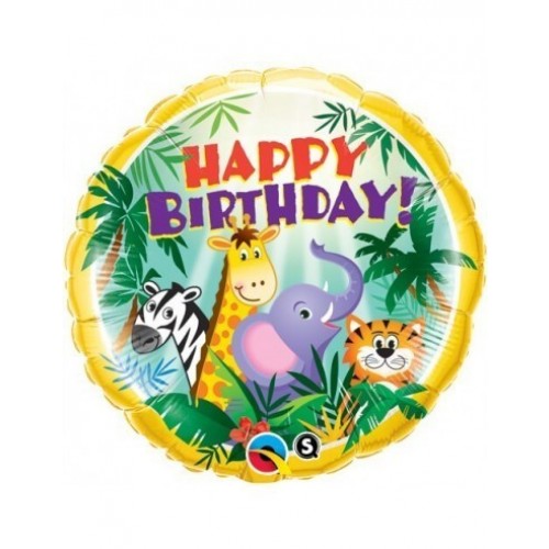 GLOBO 18" FOIL BDAY JUNGLA