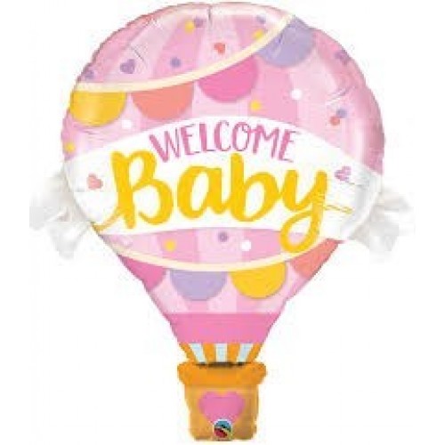 GLOBO 42" FOIL GLOBO WELCOME BABY ROSA