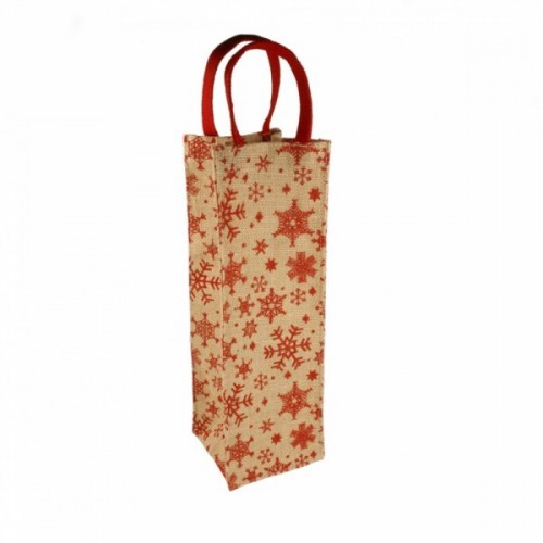 BOLSA BOTELLA YUTE ESTRELLAS 11X35CM