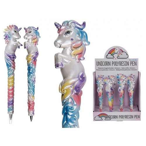 BOLIGRAFO POLIRESINA UNICORNIO 17CM