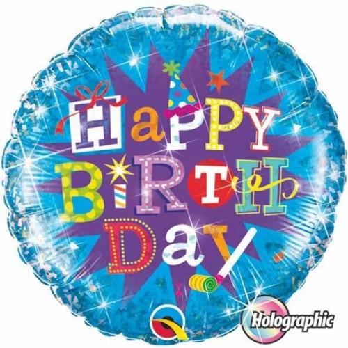 $D GLOBO 18" FOIL RND HAPPY BIRTHDAY