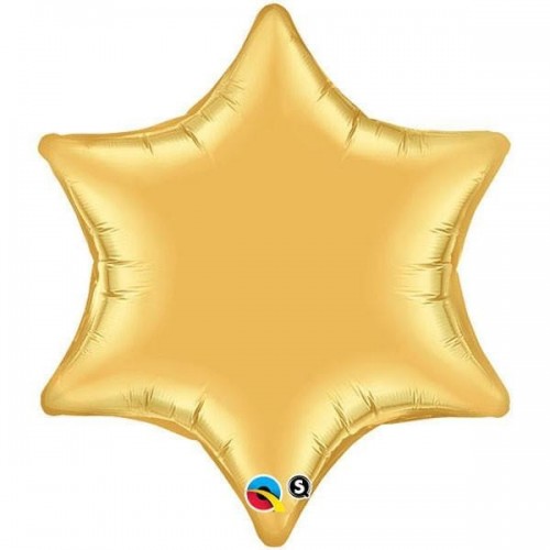 $E GLOBO 22" FOIL ESTRELLA 6 PUNTAS ORO