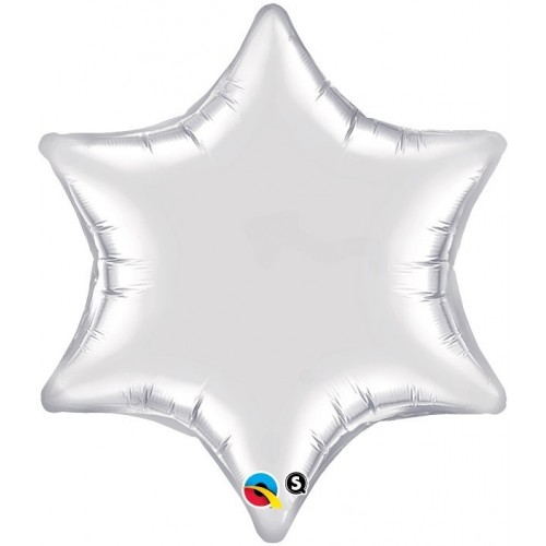$D GLOBO 22" FOIL ESTRELLA 6 PUNTAS PLAT