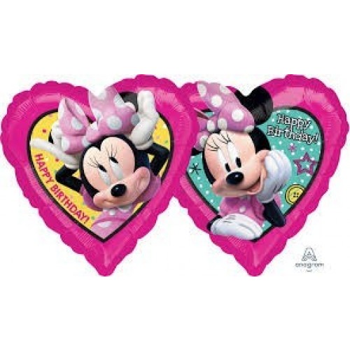 GLOBO 17" FOIL CORAZON MINNIE BIRTHDAY