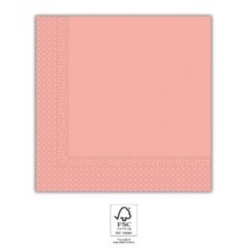   20 SERVILLETAS PAPEL ROSA 33CM