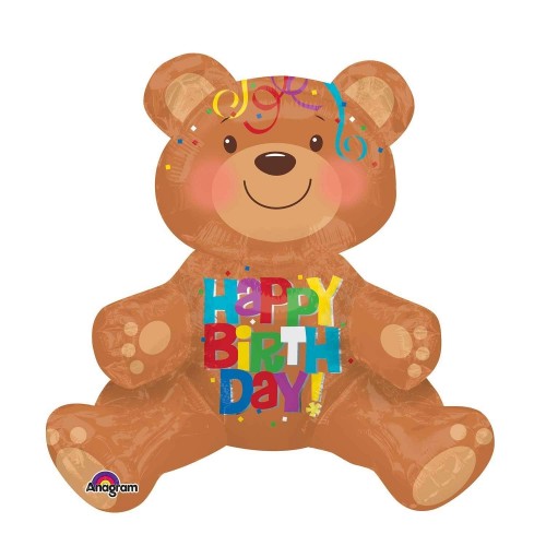 GLOBO 19" FOIL FORMA OSO HAPPY BIRTHDAY