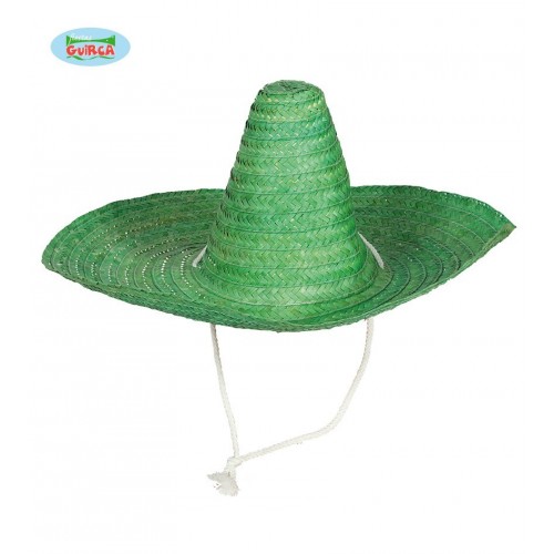  SOMBRERO ADUL MEXICANO VERDE 50CM