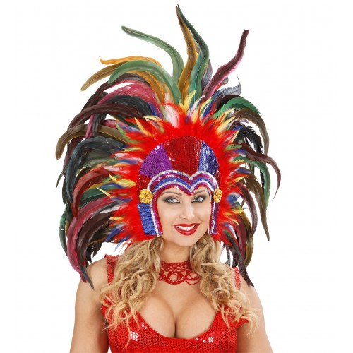 TOCADO BRASILEÑO LENTEJUELAS Y PLUMAS