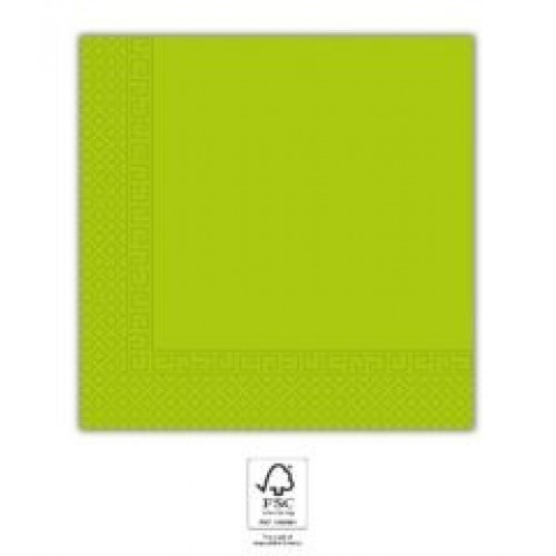   20 SERVILLETAS PAPEL VERDE 33X33CM