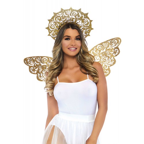 SET ALAS AUREOLA ANGEL DORADO