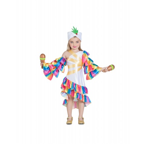 DISFRAZ 5A6 AÑOS RUMBERA BLANCO