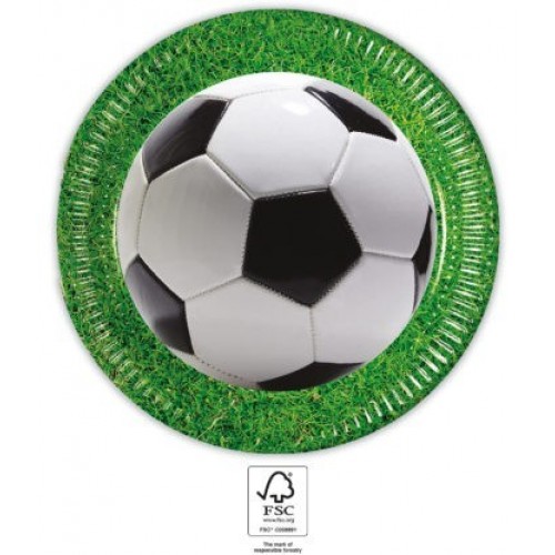   8 PLATOS FUTBOL CESPED 23CM