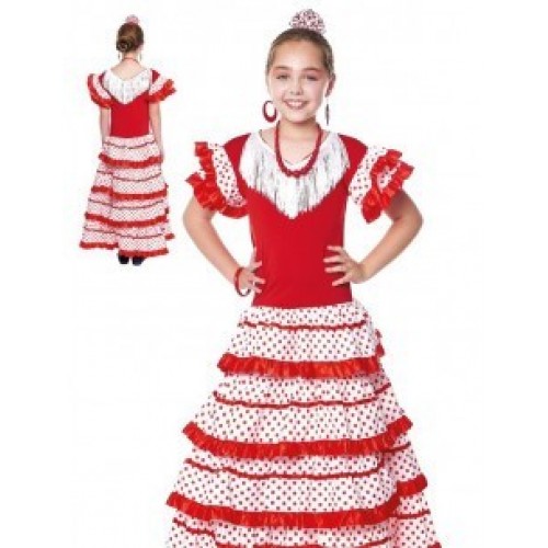  TRAJE XXXL SEVILLANA LUNARES ROJO/BLA