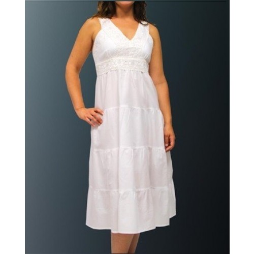    VESTIDO T-U  LARGO BLANCO INDIANO