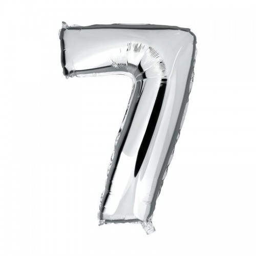 $E GLOBO 34" FOIL FORMA N7 METAL PLATA