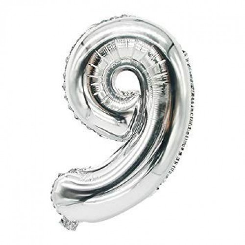 $E GLOBO 34" FOIL FORMA N9 METAL PLATA