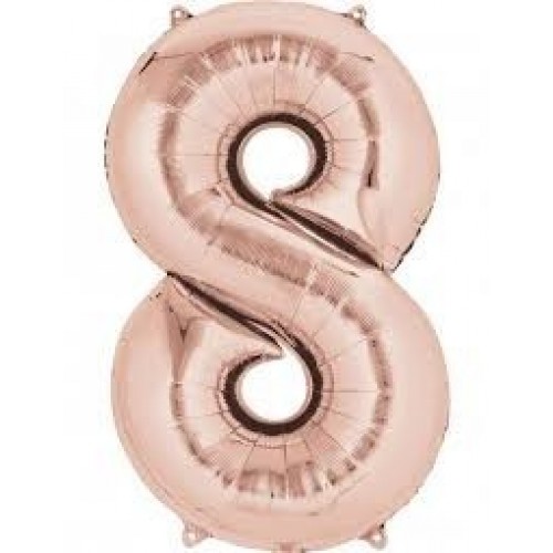  GLOBO 34" FOIL FO N8 META ROSA ORO