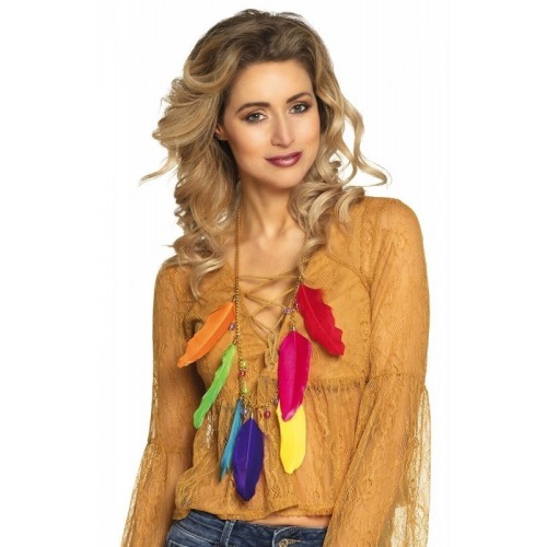   COLLAR HIPPIE PLUMAS MULTICOLOR
