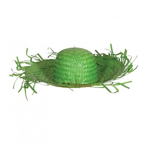    SOMBRERO PAJA VERDE DESPUNTADO