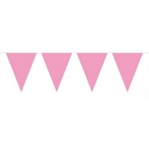   MINI BANDERIN TRIANGULO ROSA 3MT