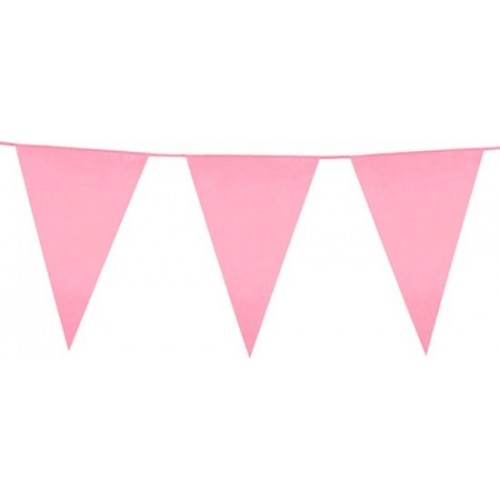   BANDERIN TRIANGULO GDE ROSA 10M