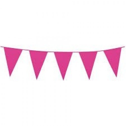  BANDERIN TRIANGULO GDE FUCSIA 10MT