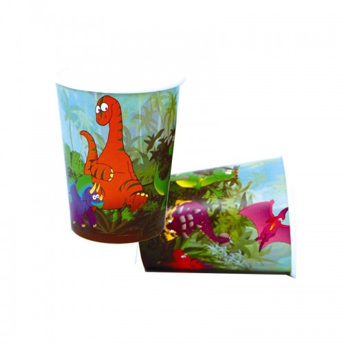   8 VASOS CARTON DINO 220ML